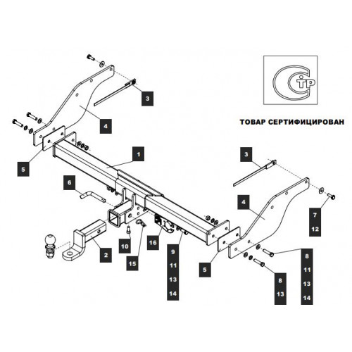 Фаркоп BALTEX на MAZDA BT-50 2006–2011  Арт. 08.9026.32