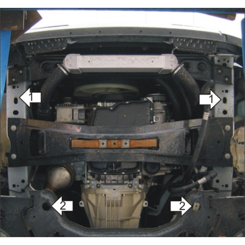 Защита Картера двигателя, КПП, Радиатора MOTODOR для Ford Transit 2006-2014, Сталь 2 мм - Арт. 748