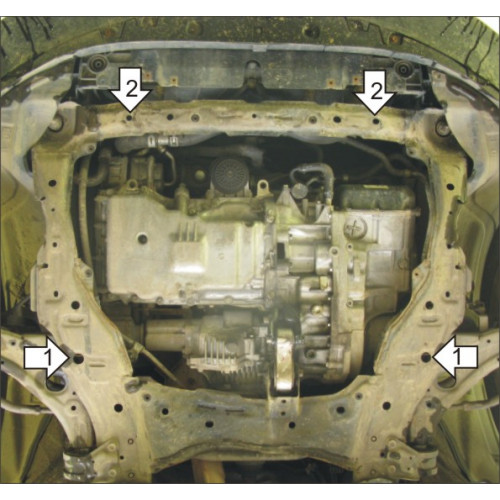 Защита Картера двигателя, КПП MOTODOR для Mazda CX-7 2009-2012 (I рестайлинг), Сталь 2 мм - Арт. 1122