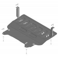 Защита Картера двигателя, КПП MOTODOR для GAC GS5 2018-, Сталь 2 мм - Арт. 77801