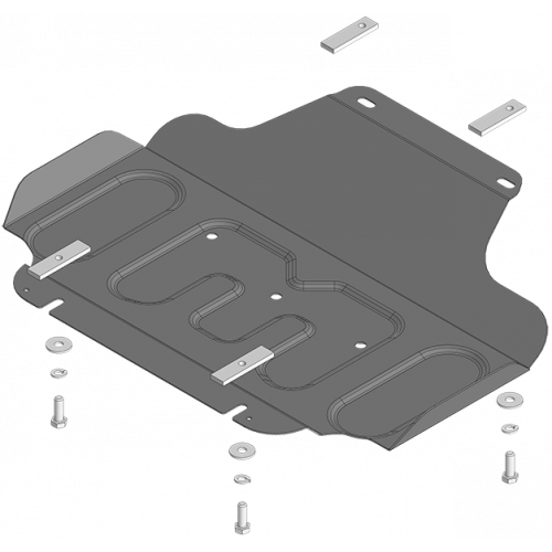 Защита Картера двигателя, Переднего дифференциала MOTODOR для JAC T9 2024- (I), Сталь 2 мм - Арт. 78316