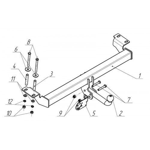 Фаркоп Avtos на TOYOTA RAV-4 2000-2005 Арт.TY 16